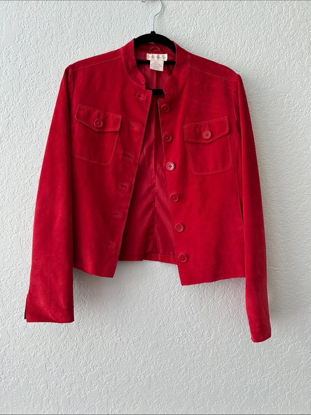 Worthington Red Suede Button-Front Blazer